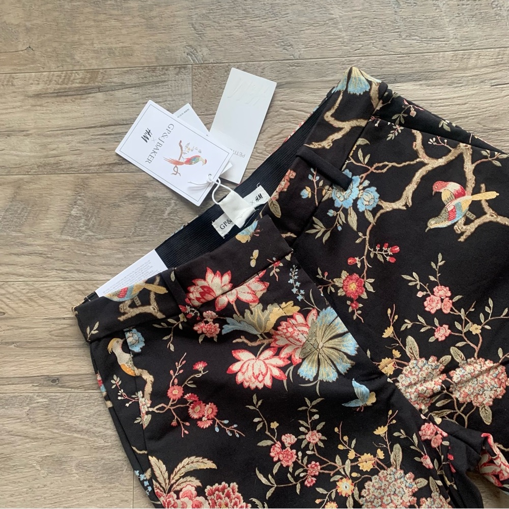 GP & Baker x H&M Floral Birds Print Slacks Pants - Picture 3 of 16